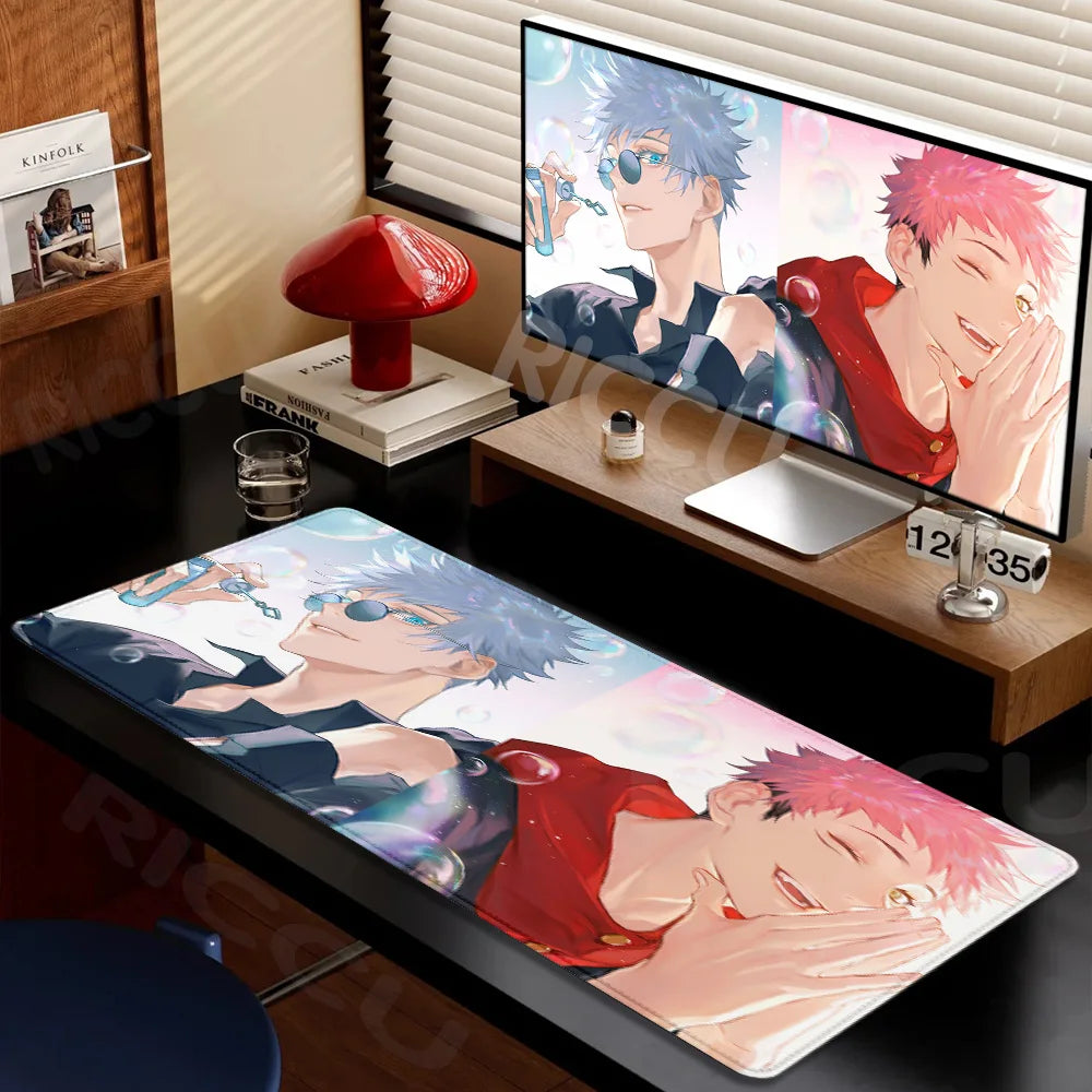 Large Gaming Mouse Pad J-ujutsu Kaisen Gojo Satoru Mouse pad LockEdge Thickened Computer Keyboard Desk Mat Rubber Anti slip Mats