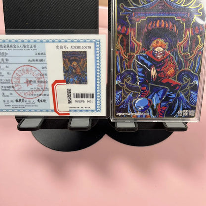 Anime Demon Slayer Jujutsu Kaisen Farang Metal Card Certificates Collectible Cards Christmas Birthday Gifts Children's Toys