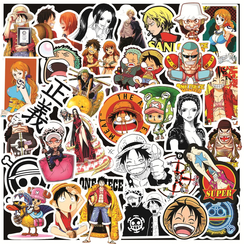 Lot de 50/100 autocollants dessin animé Attack On Titan Jujutsu Kaisen, autocollants imperméables pour skateboard, ordinateur portable, voiture, moto