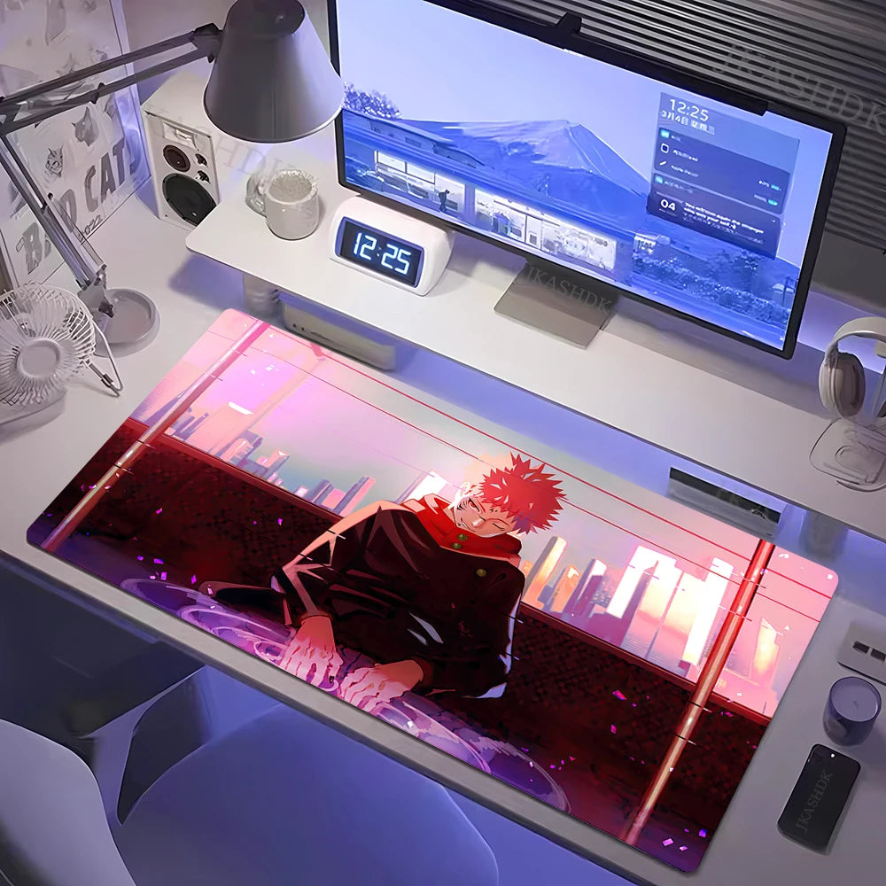 Large Gaming Mousepad Jujutsu Kaisen Mouse Pad Anime Gojo Satoru Desk Mat Gamer Company Keyboard Mouse Mats Computer Carpet