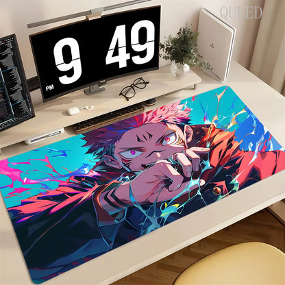 90x40CM Black Anime Jujutsu Kaisen Large Mouse Pad Ryomen Sukuna Xxl MousePads Pc Computer Gaming Accessories Non-slip Desk Mat