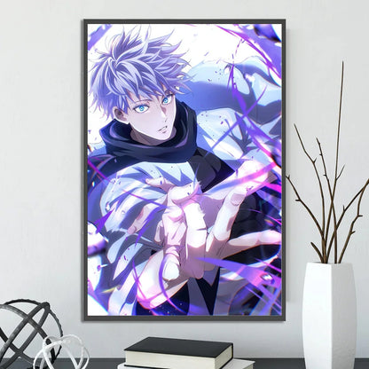 Jujutsu Kaisen Self-adhesive Poster Home Decoration Anime Figures Painting Wall Art Bedroom Cartoons Decor Gojo Satoru Wallpaper