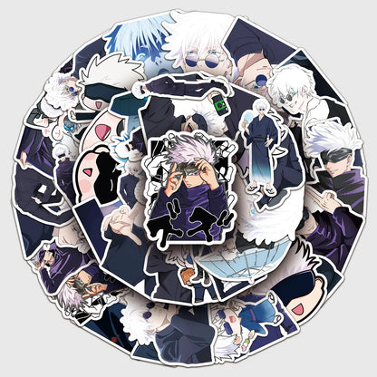 10/30/50/80 Cartoon Jujutsu Kaisen Anime Character Gojo Satoru Sticker Waterproof Decals Motorcycle Luggage Helmet Cool Stickers