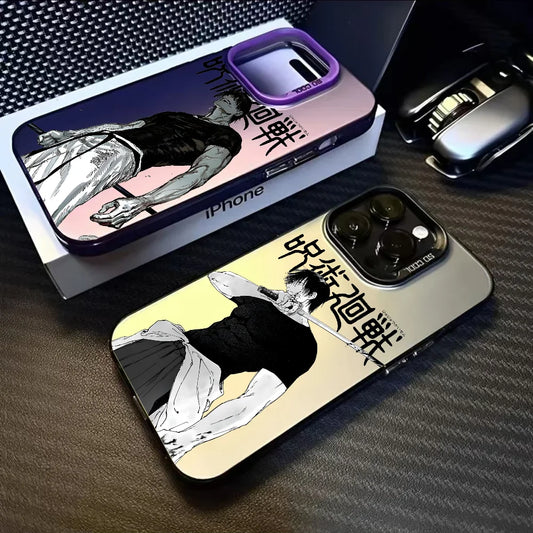 Coque de téléphone Jujutsu Toji Kaisen Abraz pour iPhone 16 15 14 13 12 11 Pro Max Noir Violet Mat F-Fushiguro Candy Ultra-mince Souple