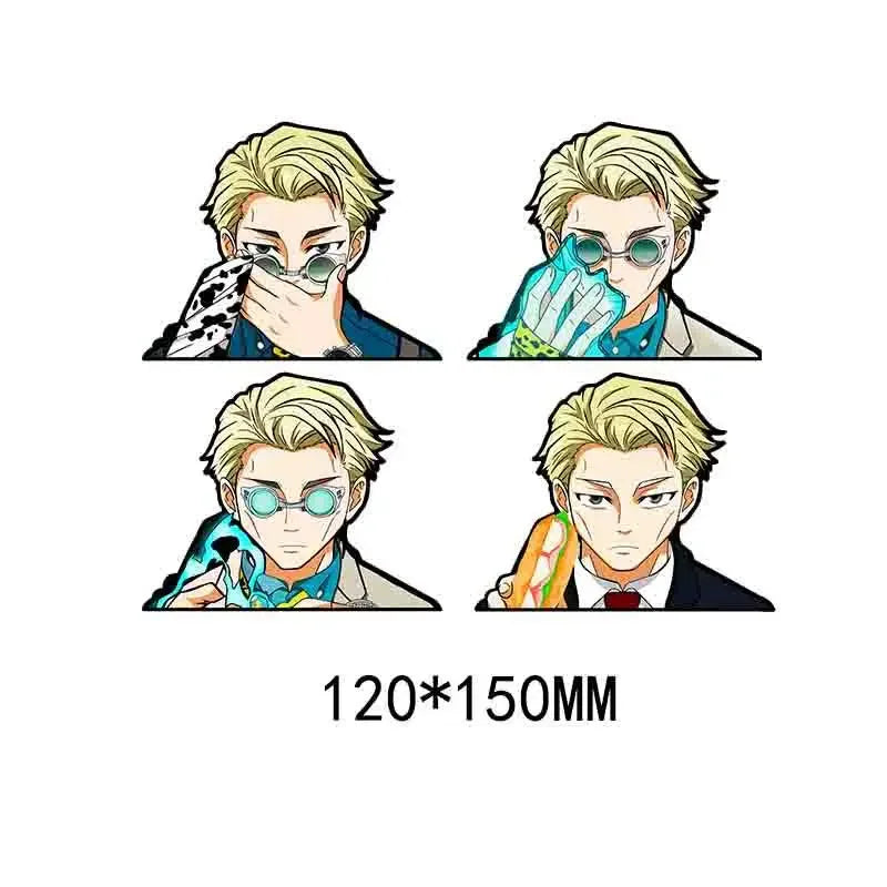 Jujutsu Kaisen Series Combination Complete Works 3D Gradient Car Stickers Anime Peripherals Suitable for Car Notebooks, Etc.