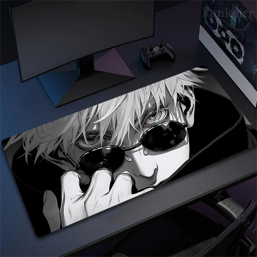 Jujutsu Kaisen Mouse Pad Anime Carpet PC Gamer Computer Black White Keyboard Gaming Accessories Desk Mat Gojo Satoru XL Mousepad