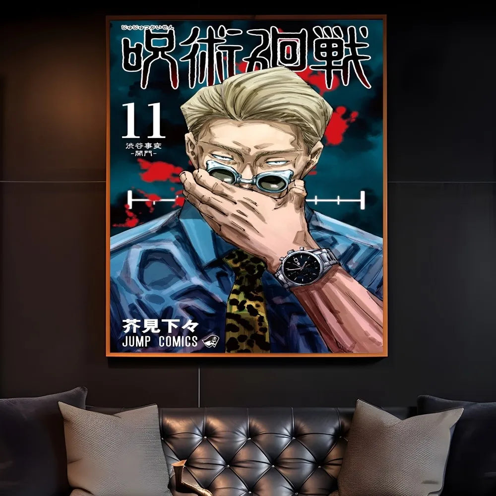 Jujutsu k-Kaisen Anime Cool JOJO Tv HD Poster Sticky Wall Art Printing Waterproof Home Living Bed Room Bar Aesthetic Decor