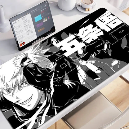 HD 60x30CM Black Anime Jujutsu Kaisen XXL Mouse Pad Gojo Satoru Mouse Pads Computer Gaming Peripheral PC Accessories Desk Mat