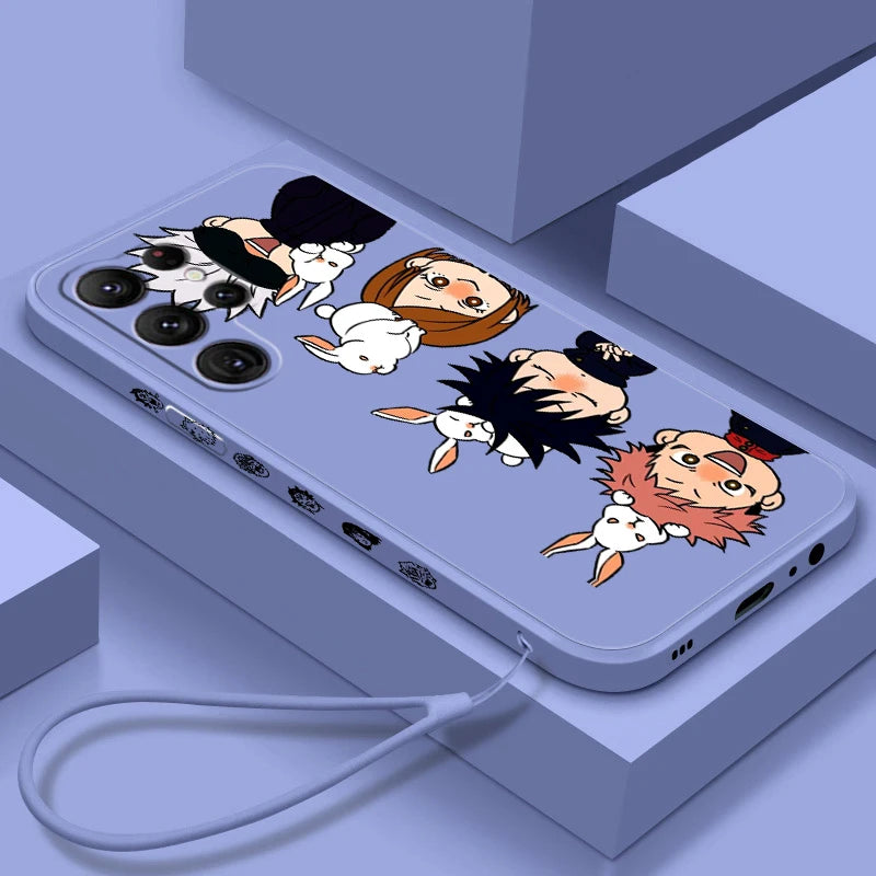 Coque de téléphone à motif de Jujutsu Kaisen pour Samsung Galaxy S25, S24, S21, S20, S23, S22 Ultra Plus FE 5G, motif corde gauche