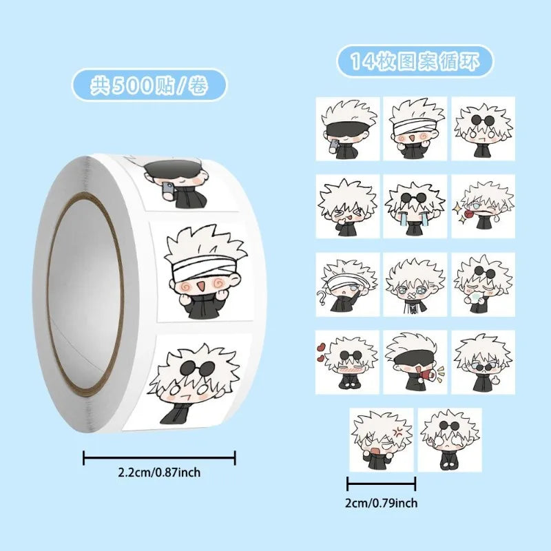 500 Jujutsu Kaisen Expression Stickers Gojo Satoru Exquisite Cute Multi-Position Anime Character for Mobile Phone Decoration