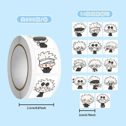 500 Jujutsu Kaisen Expression Stickers Gojo Satoru Exquisite Cute Multi-Position Anime Character for Mobile Phone Decoration