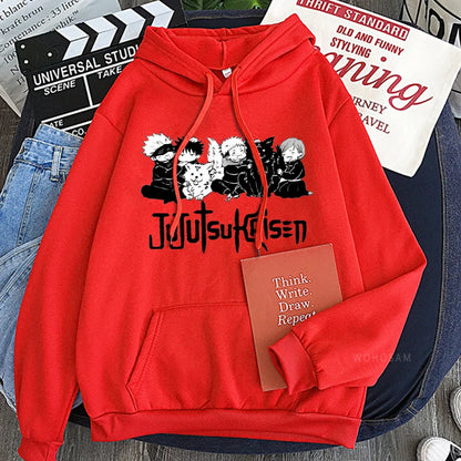 Anime Jujutsu Kaisen Hoodie Kawaii Gojo Satoru Graphic Hoodie Autumn Winter Plus Size Hoodies 2023 Hot Manga Print Sweatshirts - Jujutsu Kaisen Merch - Free Shipping Buy Now