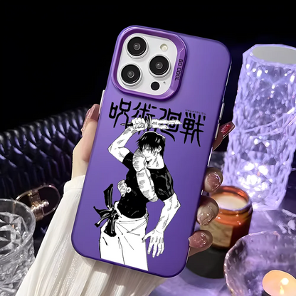 Coque de téléphone Jujutsu Toji Kaisen F-Fushiguro Candy Abraz pour iPhone 16 15 14 13 12 11 Pro Max Noir Violet Mat Ultra-mince Souple