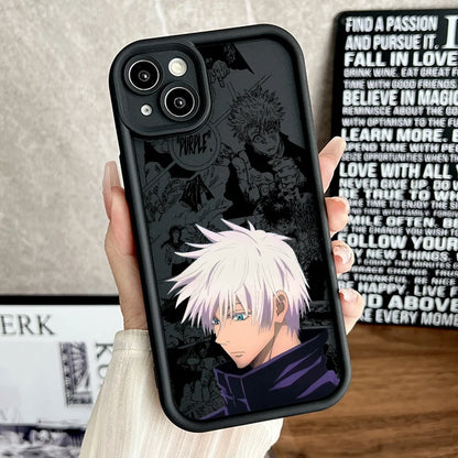 Coque souple avec motif échelle pour iPhone 15, 14, 13, 12, 11, Mini, XS, XR, X, 8, 7 Pro Max Plus, Jujutsu Kaisen, Gojo Satoru