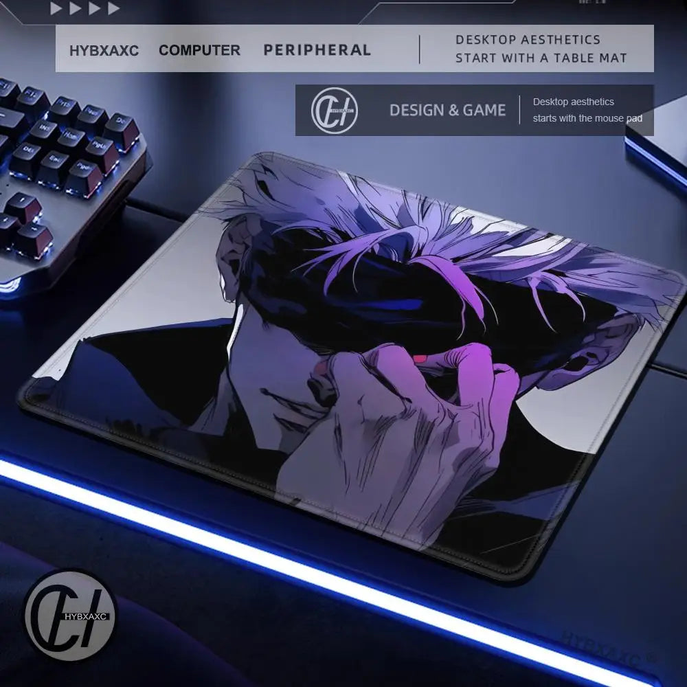 Gojo Satoru Small Gaming Mousepad Anime Jujutsu Kaisen Mouse Pad 500x500 Gamer Company Keyboard Mouse Mats Computer Desk Mat