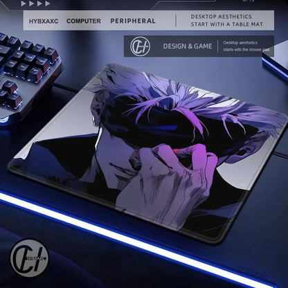 Gojo Satoru Small Gaming Mousepad Anime Jujutsu Kaisen Mouse Pad 500x500 Gamer Company Keyboard Mouse Mats Computer Desk Mat