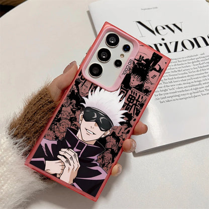 Coque de téléphone Anime Jujutsu Kaisen pour Samsung Galaxy S24 S23 S22 S21 S20 Note 20 Ultra Plus FE 5G Cartoon Coloré Argent Dos