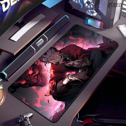 Large Gaming Mouse Pad Jujutsu Kaisen Gojo Satoru Mousepad LockEdge Thickened Computer Keyboard Desk Mat Rubber Anti slip Mats