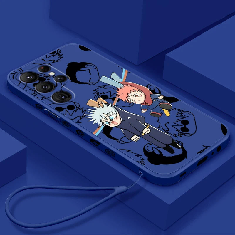 Coque de téléphone Jujutsu Kaisen Art Anime Cool pour Samsung Galaxy S25 S24 S23 S22 S21 S20 Ultra Plus FE 5G Liquid Left Rope