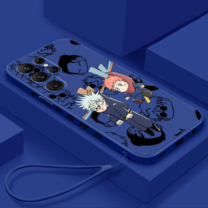 Coque de téléphone Jujutsu Kaisen Art Anime Cool pour Samsung Galaxy S25 S24 S23 S22 S21 S20 Ultra Plus FE 5G Liquid Left Rope