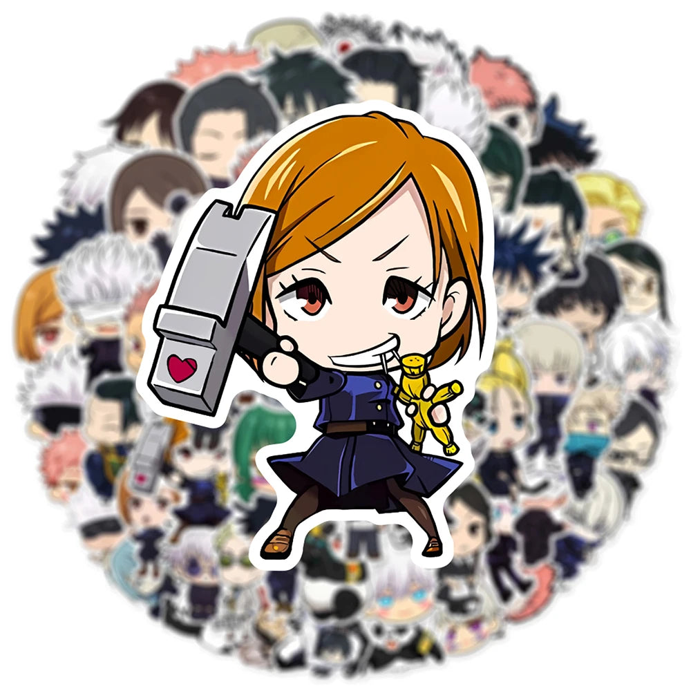 10/30/60pcs Cute Q Version Anime Jujutsu Kaisen Stickers Gojo Satoru Okkotsu Yuta Cartoon Sticker Laptop Phone Scrapbook Decals