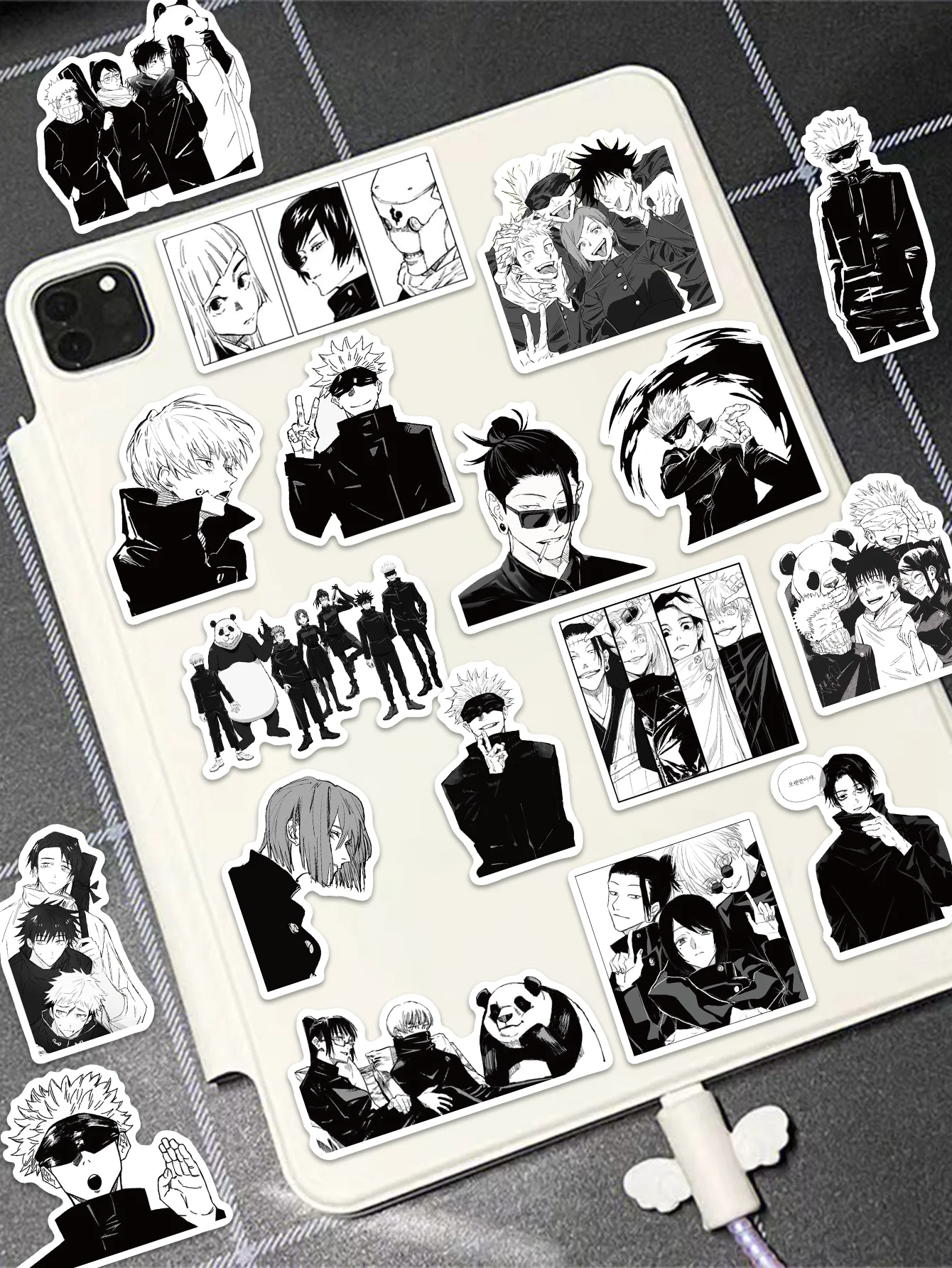 50/100PCS anime Jujutsu Kaisen stickers black and white style graffiti stickers DIY car phone laptop skateboard guitar stickers