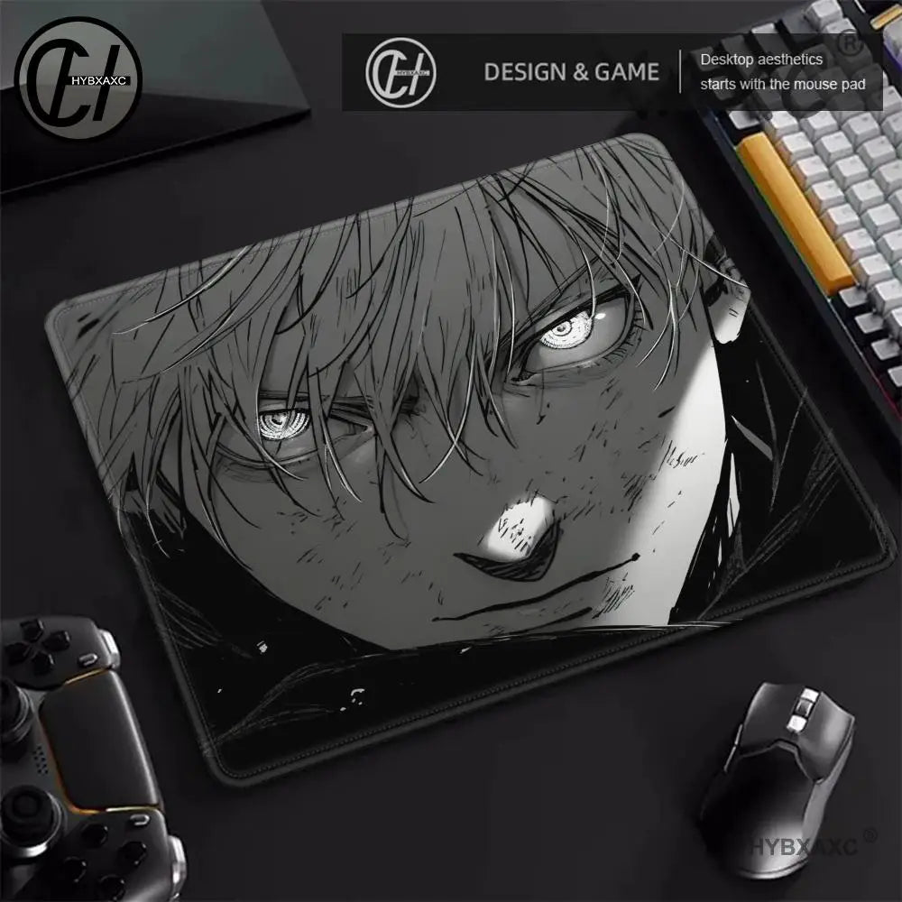 Japan Anime Mouse Pad Laptop 45×40 Black And White Desk Mat PC J-jujutsu K-kaisen Manga Mousepad XS Satoru Gojo Keyboard Rug Mat