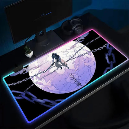 Fushiguro Toji Jujutsu Kaisen Mouse Pad RGB Extra Large Mouse Pad for Gaming, Smooth Surface, Non-Slip, Customizable Lights