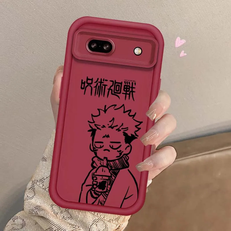 Coque souple antichoc en TPU pour Google Pixel 9, 8A, 8, 7, 7A Pro XL 5G, motif dessin animé Jujutsu Kaisen