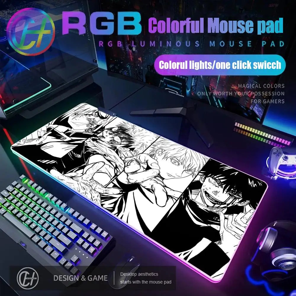 HD RGB Ryomen Sukuna 400x900mm Black Anime Jujutsu Kaisen Mouse Pad Gojo Satoru MousePad Computer Gaming PC Accessories Desk Mat