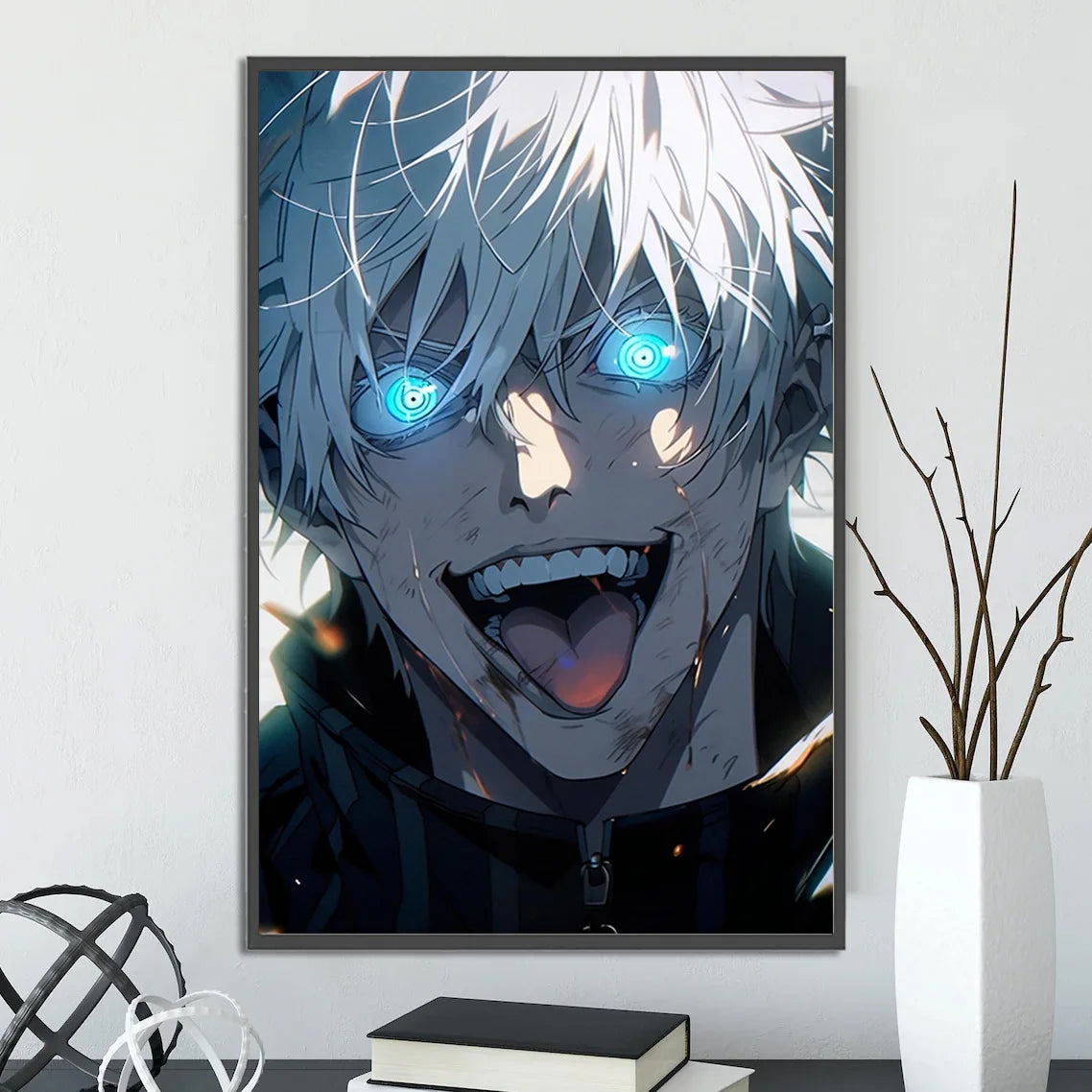 J-Jujutsu Self-adhesive Poster Anime Figures Home Decoration Painting Wall Art Bedroom Cartoons Decor Gojo Satoru Wallpaper