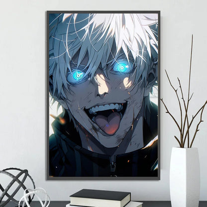J-Jujutsu Self-adhesive Poster Anime Figures Home Decoration Painting Wall Art Bedroom Cartoons Decor Gojo Satoru Wallpaper