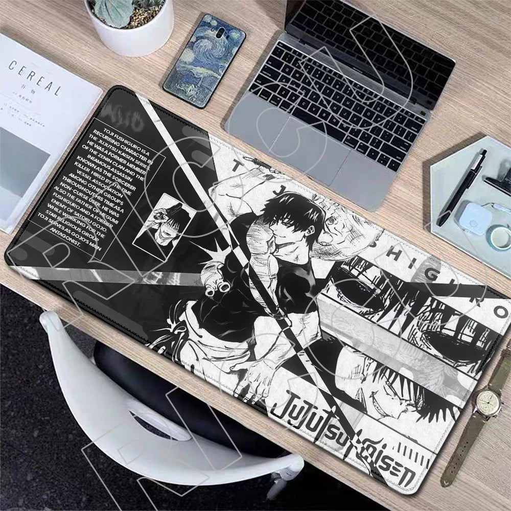 XXL J-Jujutsu Kaisen Gojo Satoru Mouse Pad Carpet Cartoon Anime Gaming Mousepad Non-Slip Rubber Desk Mat Computer Laptop Office