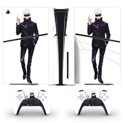 Anime Jujutsu Kaisen Gojo PS5 Slim Disc Skin Sticker Decal Cover for Console and Controllers PS5 Slim Disk Skin Sticker Vinyl