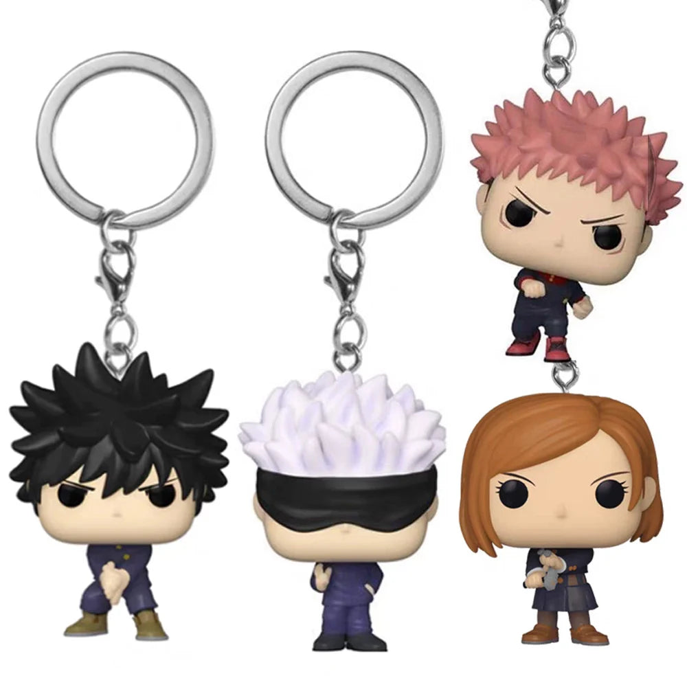 Newest Pocket Keychain Jujutsu Kaisen Megumi Yuji Itadori Nobara Kugisaki Satoru Action Figure Collection Toys for Gifts