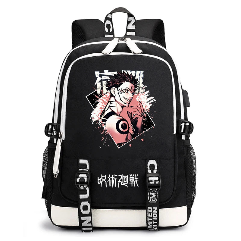 Sac à dos imprimé anime Jujutsu Kaisen, sac d'école pour étudiant, sac USB, cadeau de rentrée scolaire