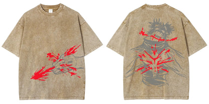 Vintage Jujutsu Kaisen CHOSO T-shirt Women's and Men's Anime Washed Cotton T Shirt Summer Harajuku Street Men Tops Clothing - Jujutsu Kaisen Merch - Free Shipping Buy Now