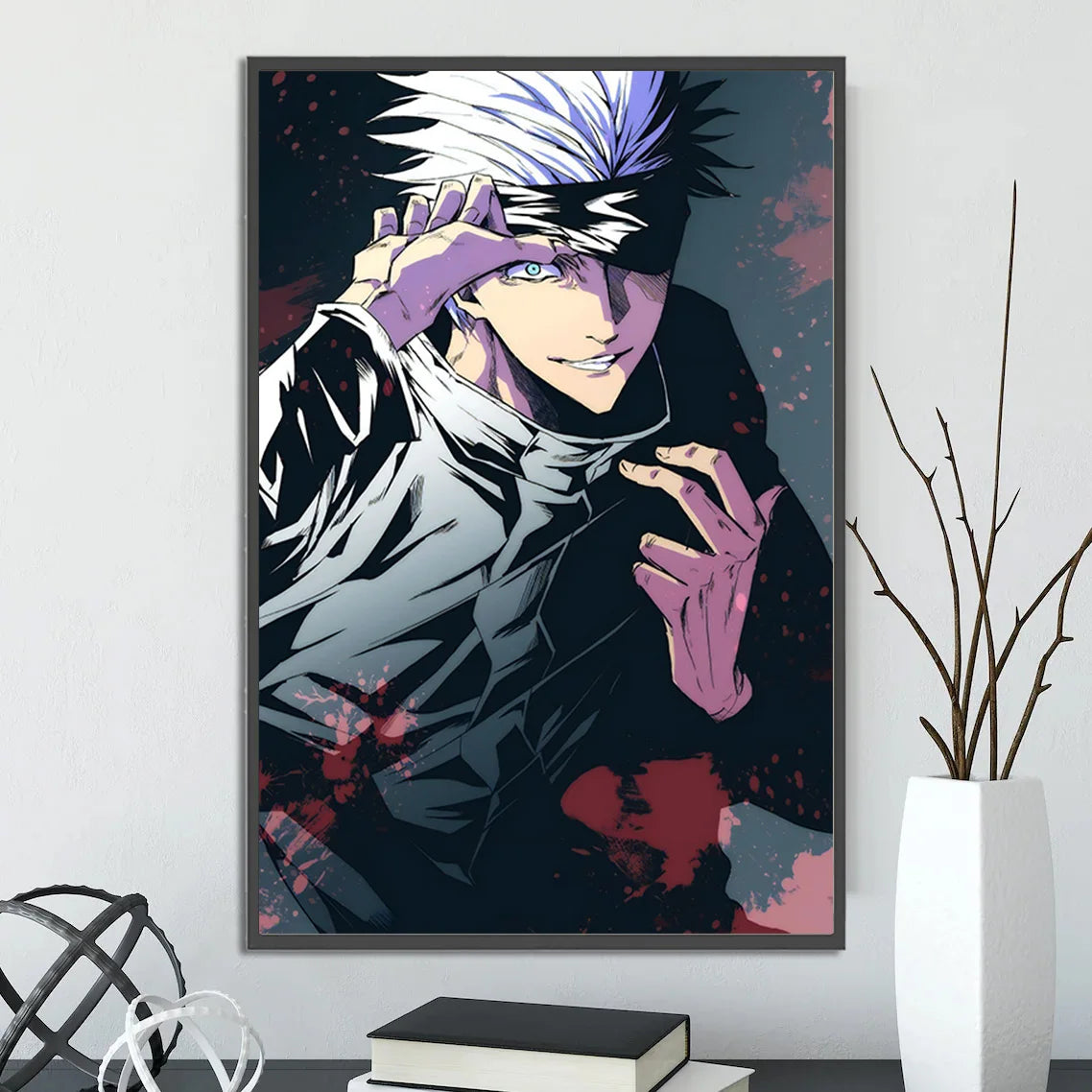 Jujutsu Kaisen Gojo Satoru Self-adhesive Poster Figures Home Decoration Anime Wallpaper Painting Wall Art Bedroom Cartoons Decor