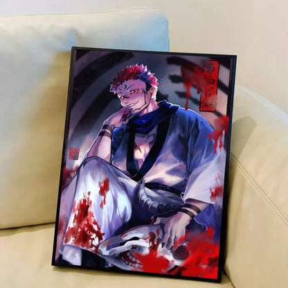 Japan Anime Jujutsu Kaisen Ryomen Sukuna Anime Posters Sticky Decoracion Painting Wall Art White Kraft Paper Wall Decor
