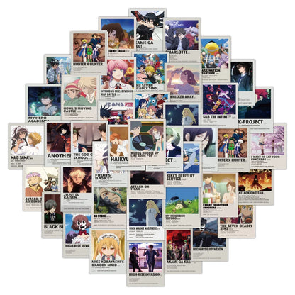 Lot de 50/100 autocollants graffitis pour enfants, mélange de dessins animés Jujutsu Kaisen Hunter x Hunter My Heroes Academy Attack on Titan