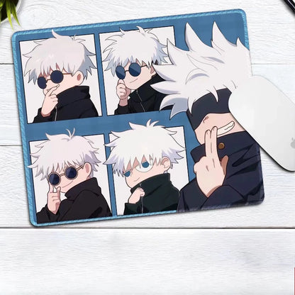 Premium Anime Jujutsu Kaisen Gojo Satoru Leather Mouse Pad Ryomen Sukuna Fushiguro Megumi E-sports Table Mat Small Keyboard Pad