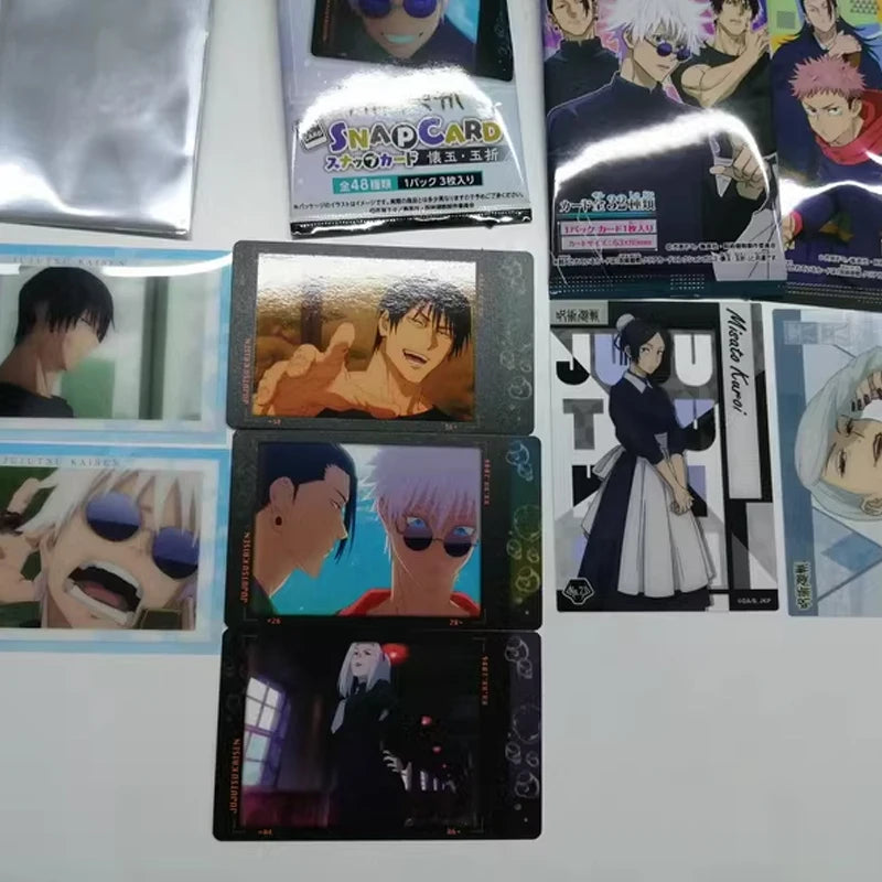 Cartes de dessin animé Jujutsu Kaisen Gojo Satoru Itadori Yuji Fushiguro Megumi, carte Flash, marque-page pour cadeaux de Collection 