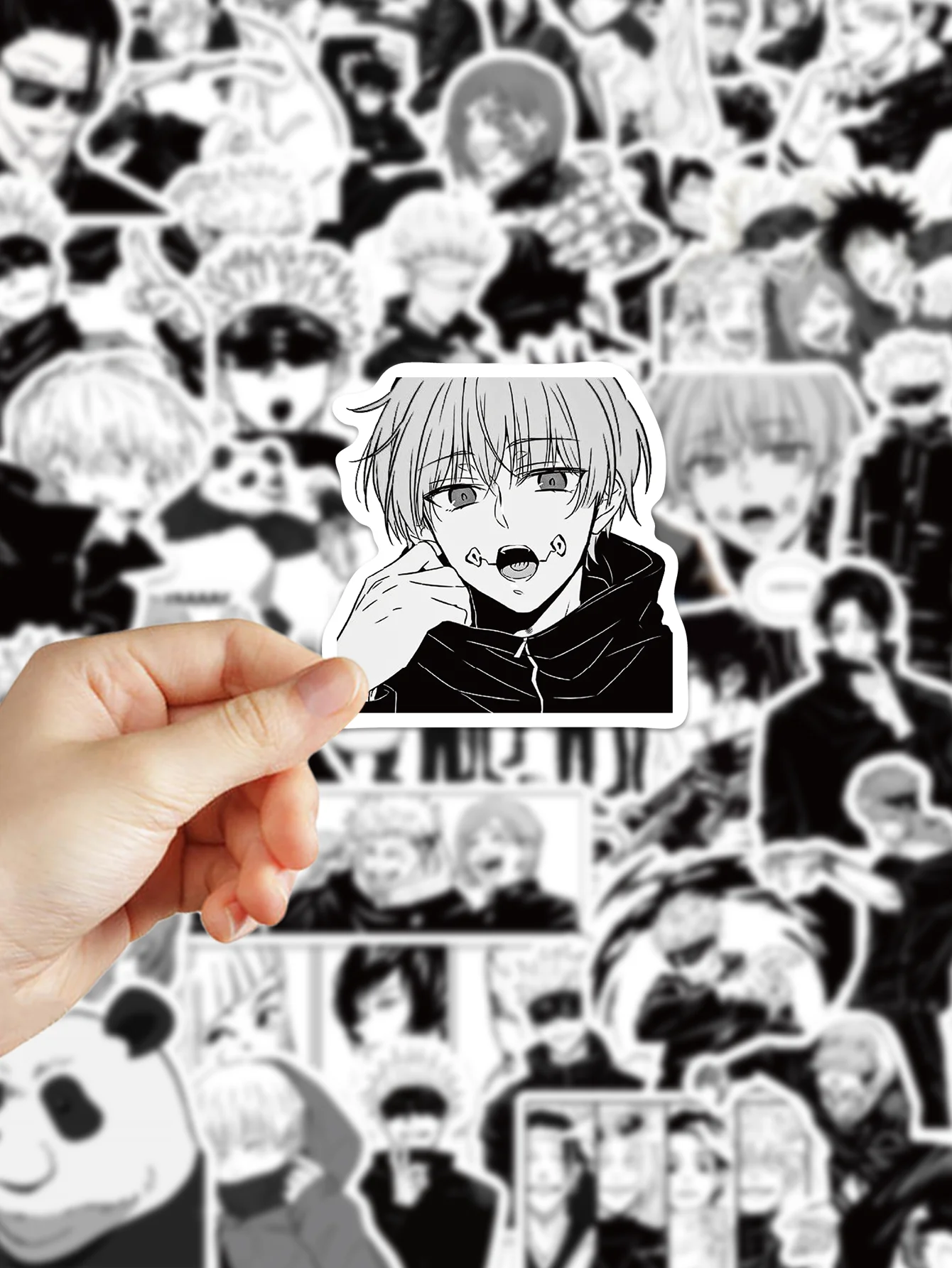 50/100PCS anime Jujutsu Kaisen stickers black and white style graffiti stickers DIY car phone laptop skateboard guitar stickers