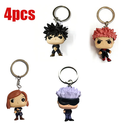 Pocket Keychain Jujutsu Kaisen Megumi Yuji Itadori Nobara Kugisaki Satoru Action Figure Collection Toys for Gifts