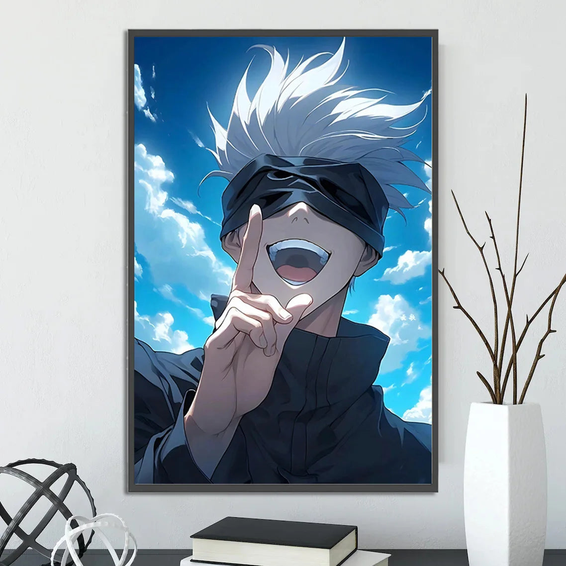 Jujutsu Kaisen Self-adhesive Poster Home Decoration Anime Figures Painting Wall Art Bedroom Cartoons Decor Gojo Satoru Wallpaper