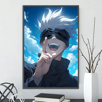 Jujutsu Kaisen Self-adhesive Poster Home Decoration Anime Figures Painting Wall Art Bedroom Cartoons Decor Gojo Satoru Wallpaper