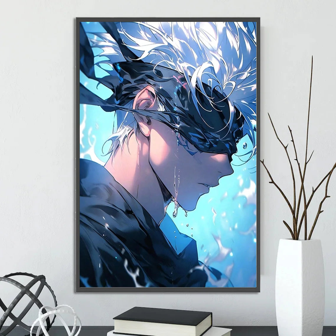 J-Jujutsu Gojo Satoru Self-adhesive Poster Painting Wall Art Bedroom Figures Home Decoration Cartoons Decor Anime Wallpaper