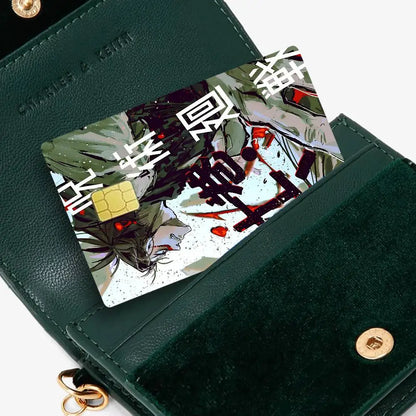 Choso Jujutsu Kaisen Anime Fashion Matte Gold Silver Black Matte Film Skin Sticker Tape for Bank Credit Debit Card