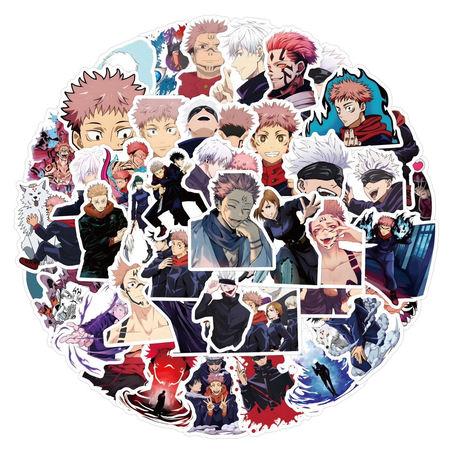 10/30/55PCS Anime Jujutsu Kaisen Cool Itadori Yuji Gojo Satoru Sticker Waterproof Decal Kids Toy DIY Skateboard Helmet Bicycle