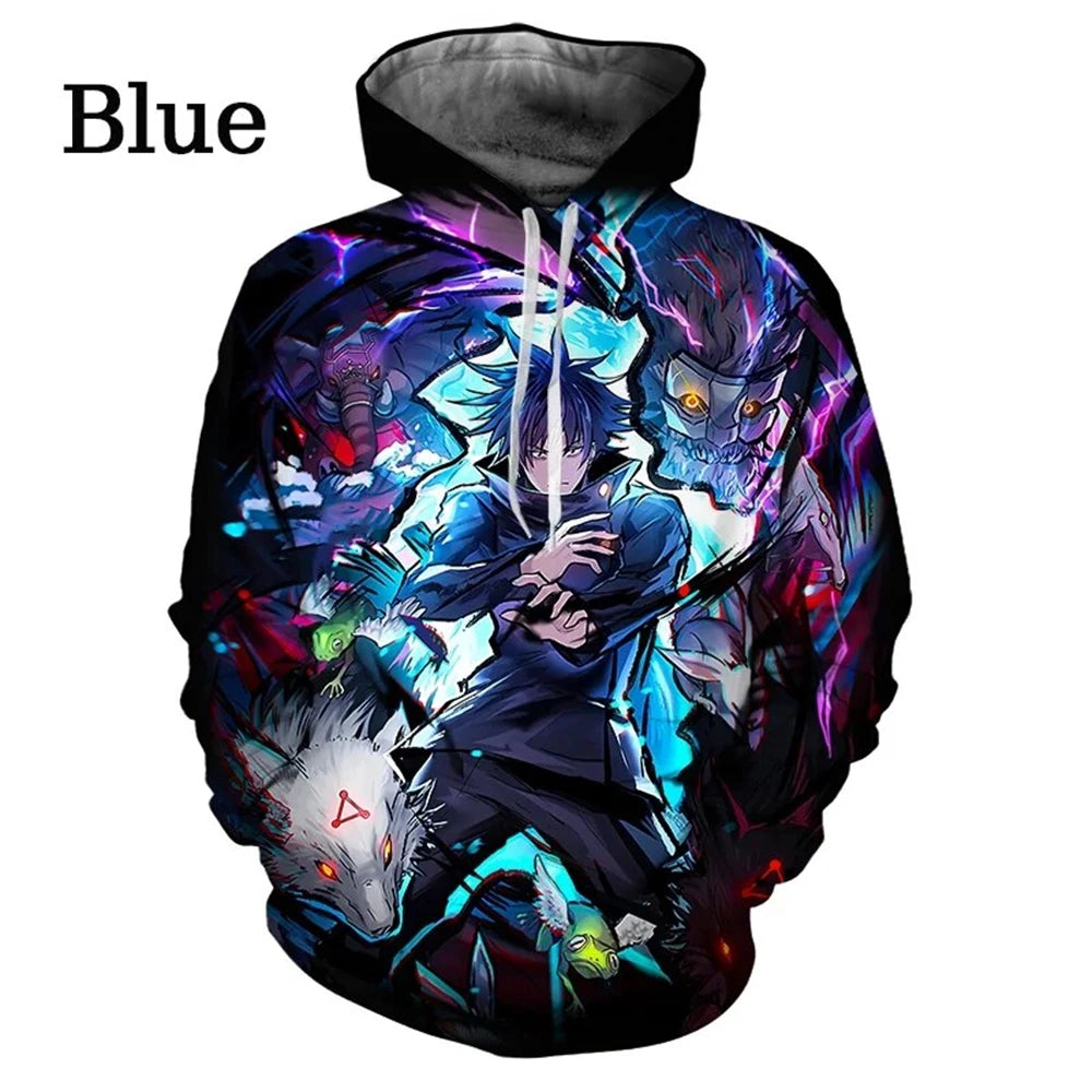 Anime Manga Jujutsu Kaisen Pattern Men's Hoodie Satoru Gojo Sweatshirt 3D Print Men's Hoodie Fashion Pullover New Men's Clothing - Jujutsu Kaisen Merch - Free Shipping Buy Now
